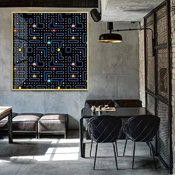 Amazon.co.jp: アーケードゲームパックマンウォールアートキャンバス