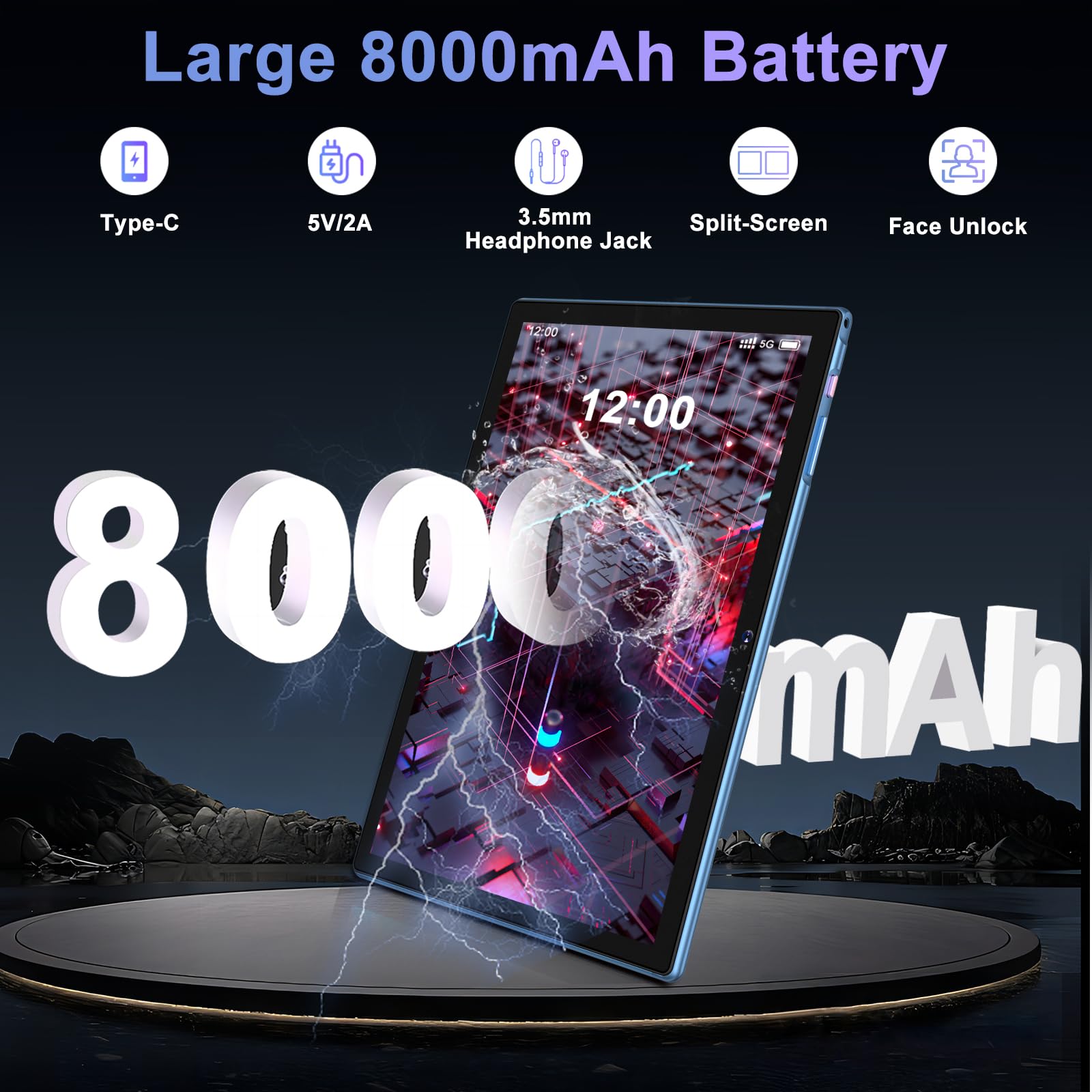 Tablet Android 14 Tablets 10.1 inch with 22GB RAM 128GB ROM, Octa