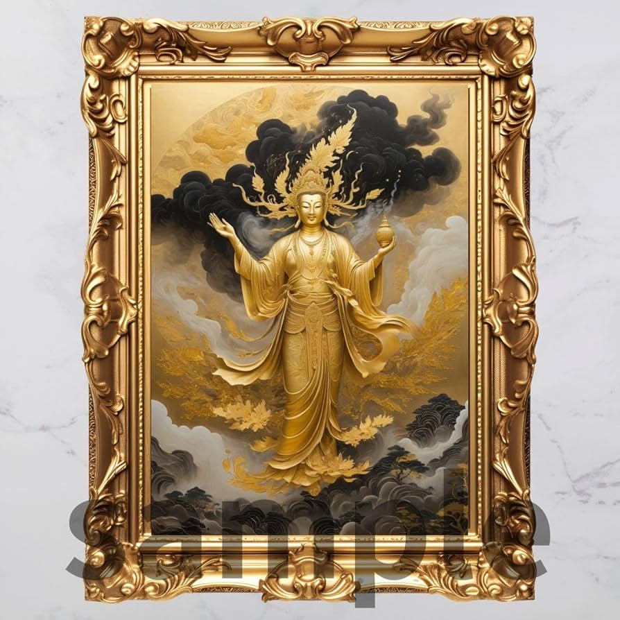 Amazon.co.jp: 金運の女神 307番開運絵画、風水、幸運アート : ホーム