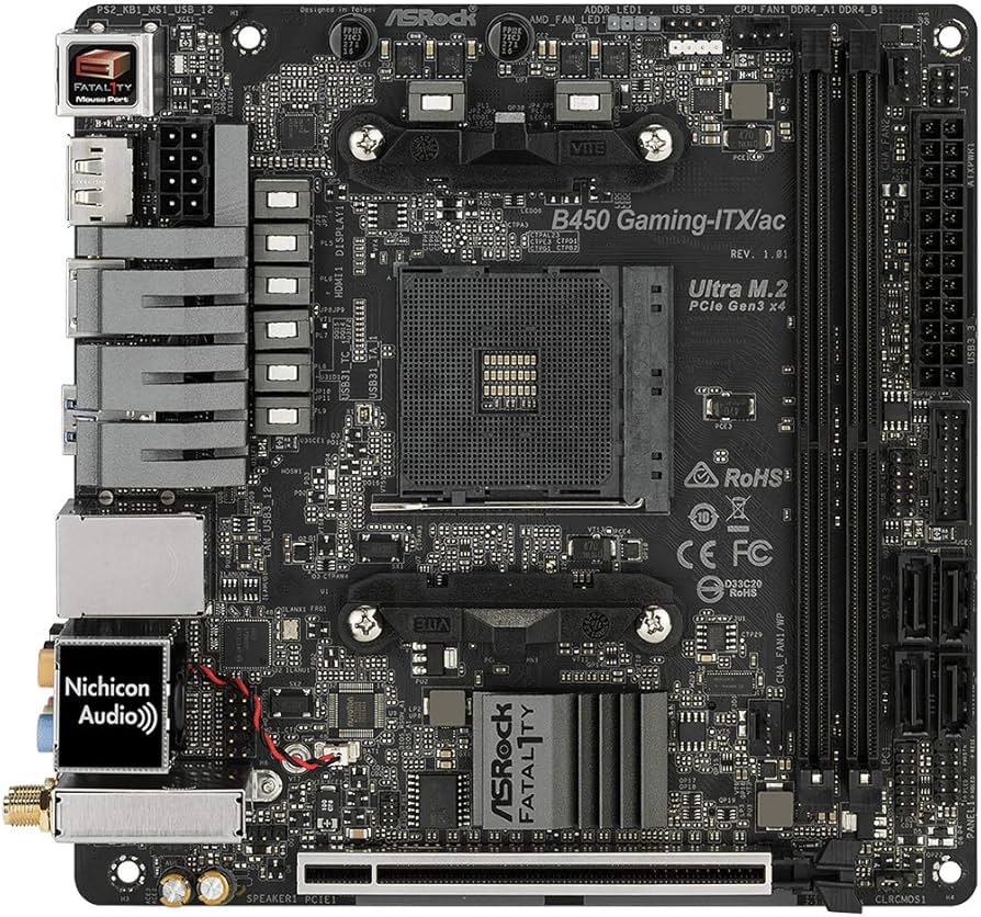 Amazon.com: ASRock Placa base Mini-ITX (B450 Gaming-ITX/AC