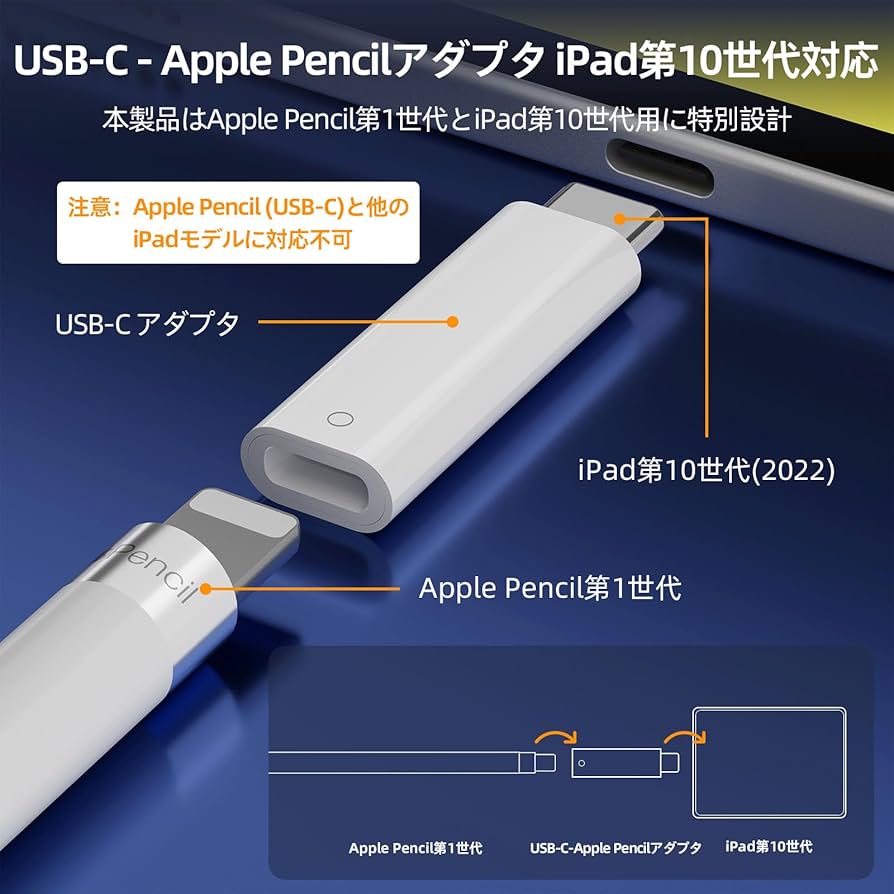 Amazon.co.jp: USB-C - Apple Pencilアダプタ iPad第10世代対応 Apple