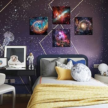 Amazon.co.jp: 星雲ギャラクシーキャンバスウォールアート 宇宙