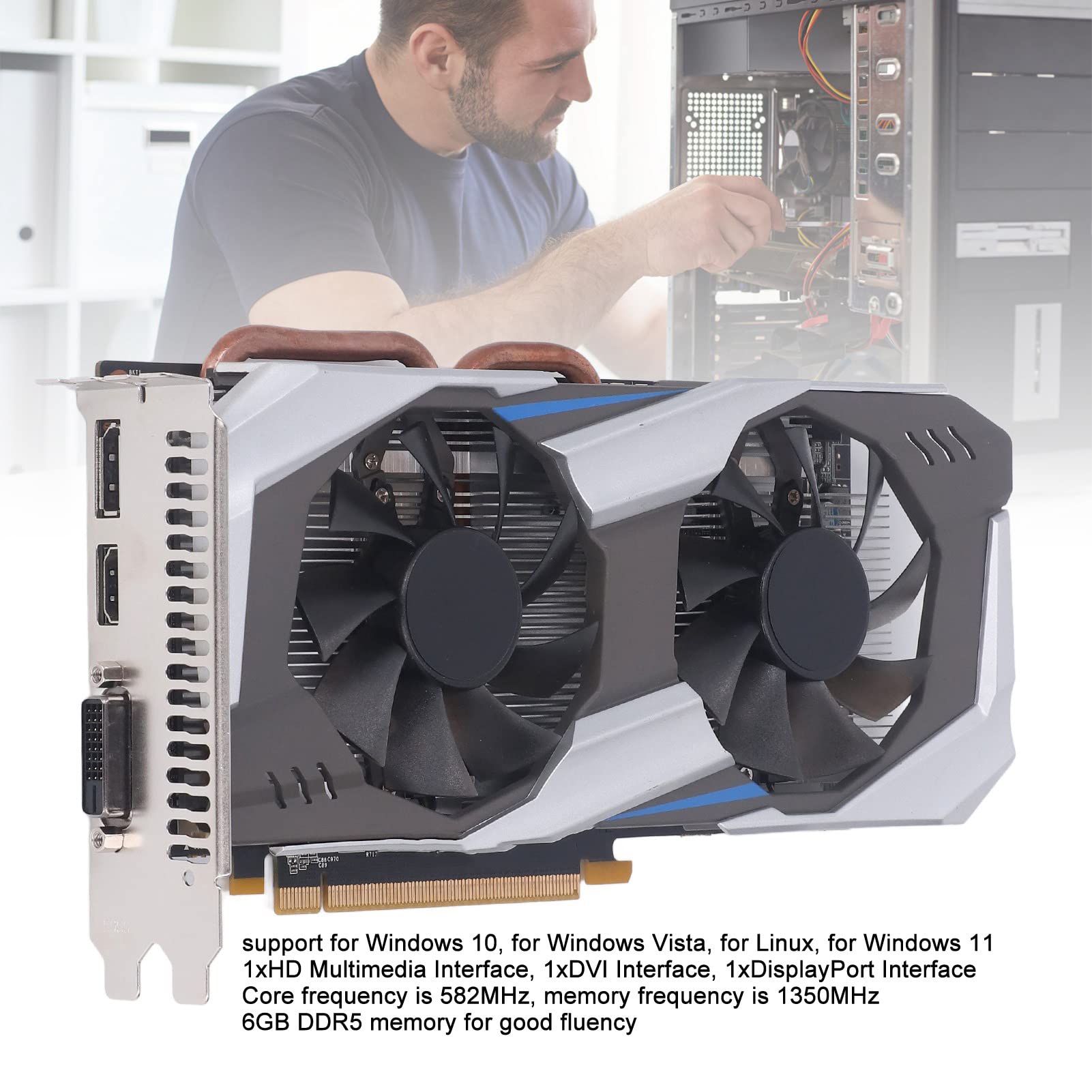 Amazon | ゲームGTX1060グラフィックカード、6GB DDR5、192ビット