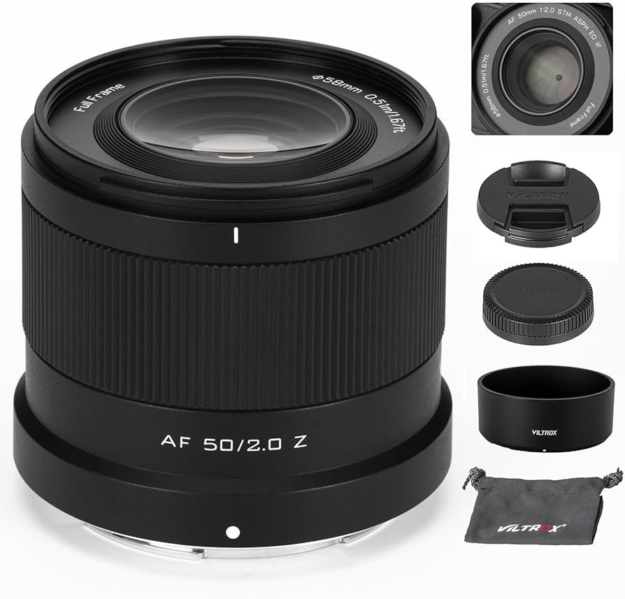 Amazon.com : VILTROX 50mm F2.0 Z-Mount, AF 50mm F2 Lens for Nikon
