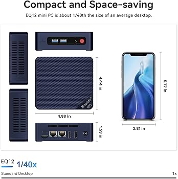 Beelink EQ12 Mini PC, Intel 12th Generation Alder Lake-N100 (4C/4T