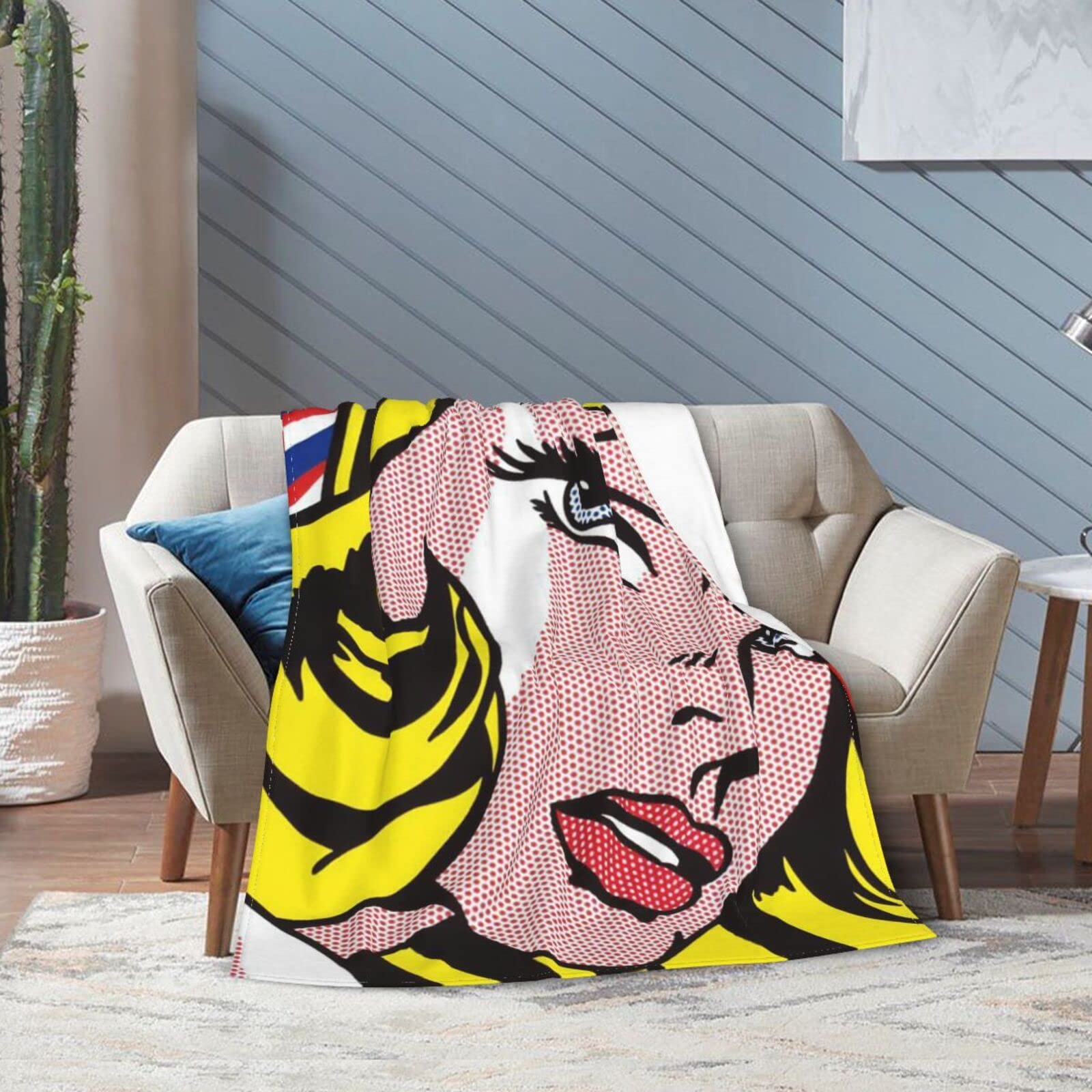 Amazon｜毛布 シングル ブランケット ポップアート Roy Lichtenstein