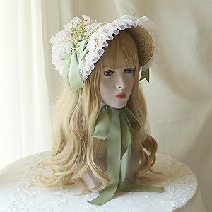Amazon.co.jp: レース麦わら帽子女性用フレンチスタイルボンネット