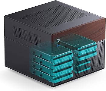 Amazon.com: JONSBO N4 Black NAS Pc Case, Walnut Wood, 8-Drive Bay