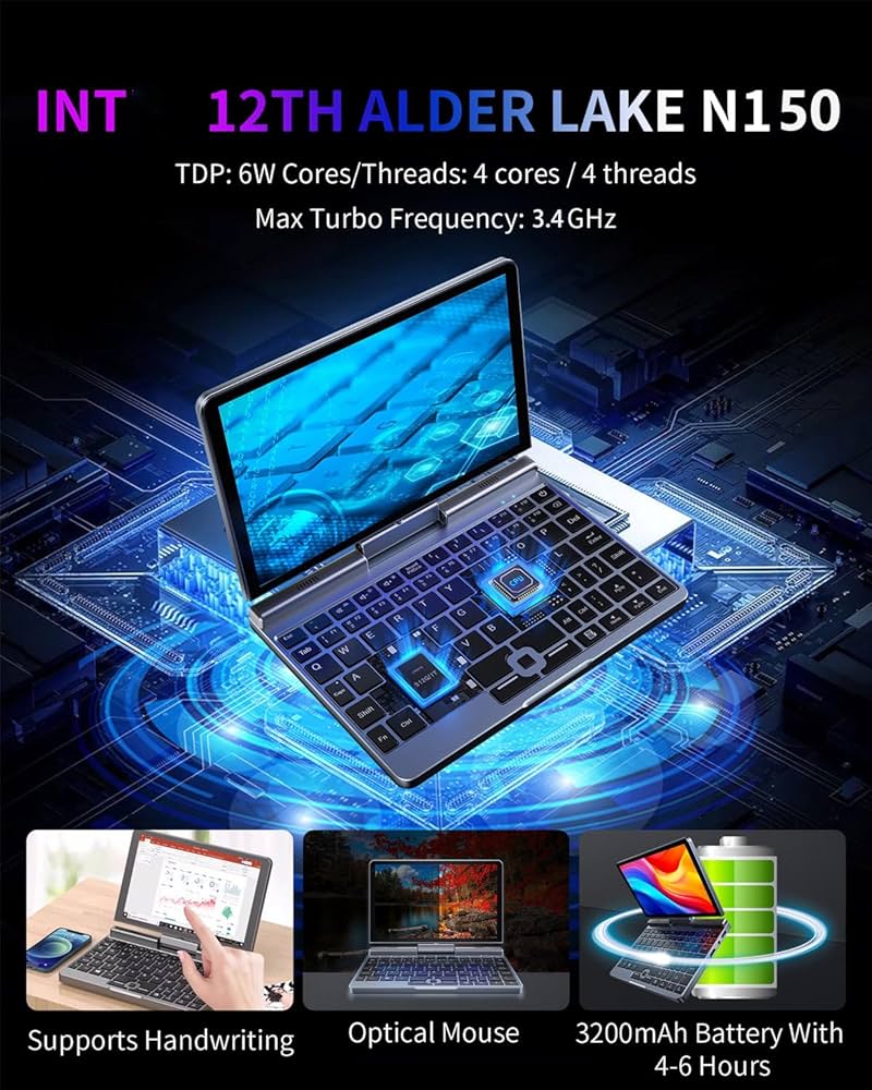 Amazon.com: KOOFORWAY 8 Inch 2-in-1 Mini Laptop,HD Rotatable Touch