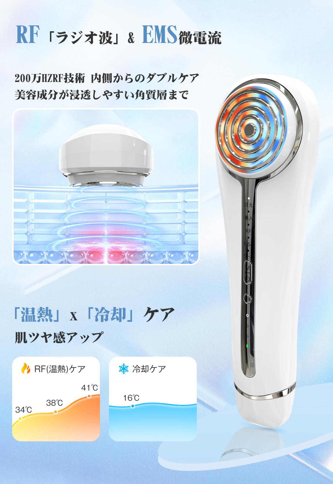 Amazon.co.jp: 美顔器 EMS 美容器 RF美顔器 目元美顔器 1台多役 自宅用