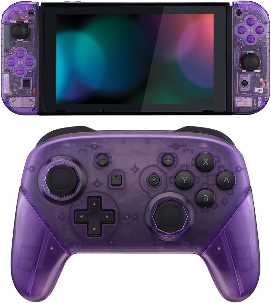 Amazon.com: eXtremeRate Clear Atomic Purple Custom Shell for