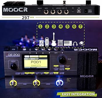 Amazon.com: MOOER GE200 Guitar Amp Modelling Multi Effects Pedal