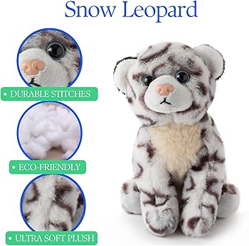 Amazon.com: The Petting Zoo Snow Leopard Stuffed Animal Plushie