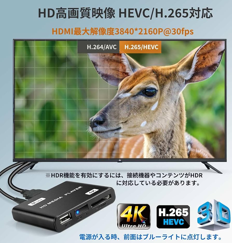 Amazon.co.jp: 4kメディアプレーヤー HDプレイヤー フルHD【H.265/HEVC