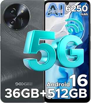 Amazon.com: DOOGEE Note 59 Pro+ 5G Android 16 Cell Phone - Gemini