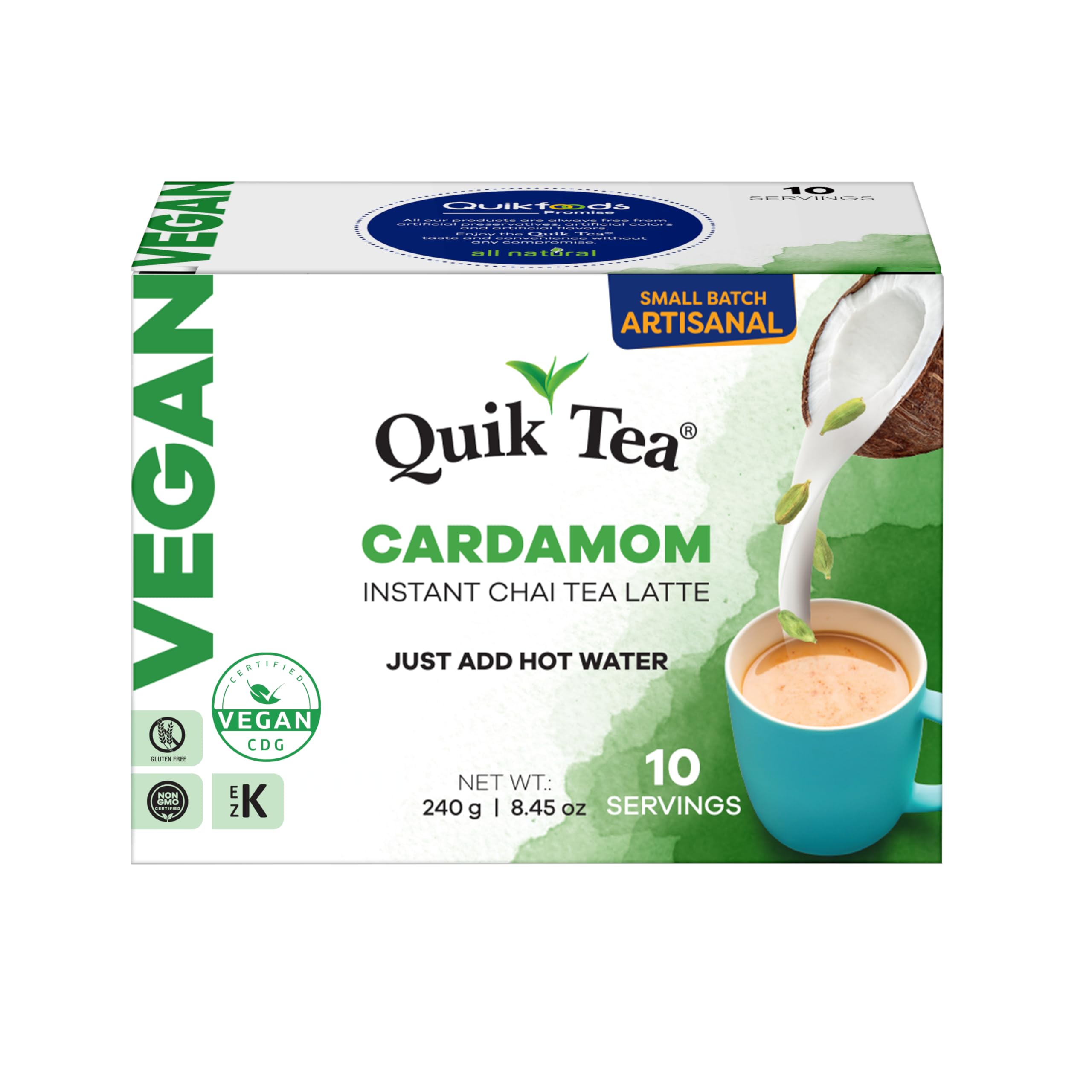Amazon.com : QuikTea Instant Vegan Cardamom Chai Tea Latte – 10