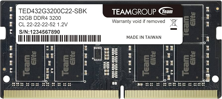 Team Group Elite 32GB 3200MHz Non-ECC DDR4 SODIMM Laptop Memory