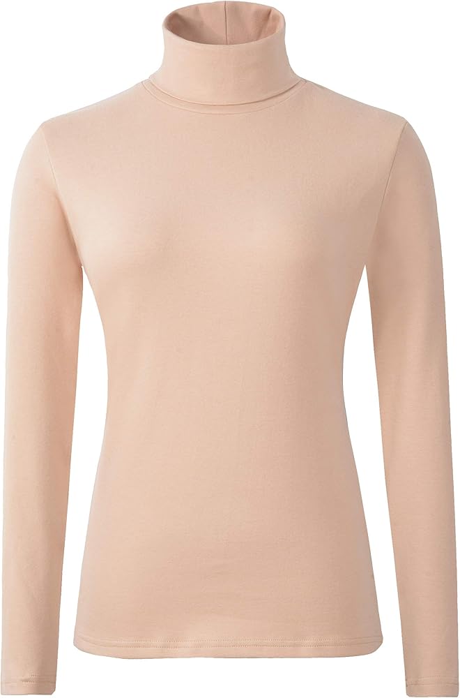 HieasyFit Women's Cotton Turtleneck Top Basic Layering Thermal