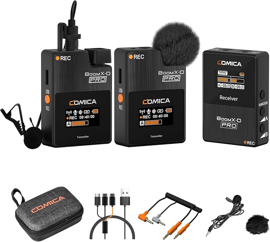 Amazon.com: COMICA BoomX-D PRO Wireless Lavalier Microphone, Dual