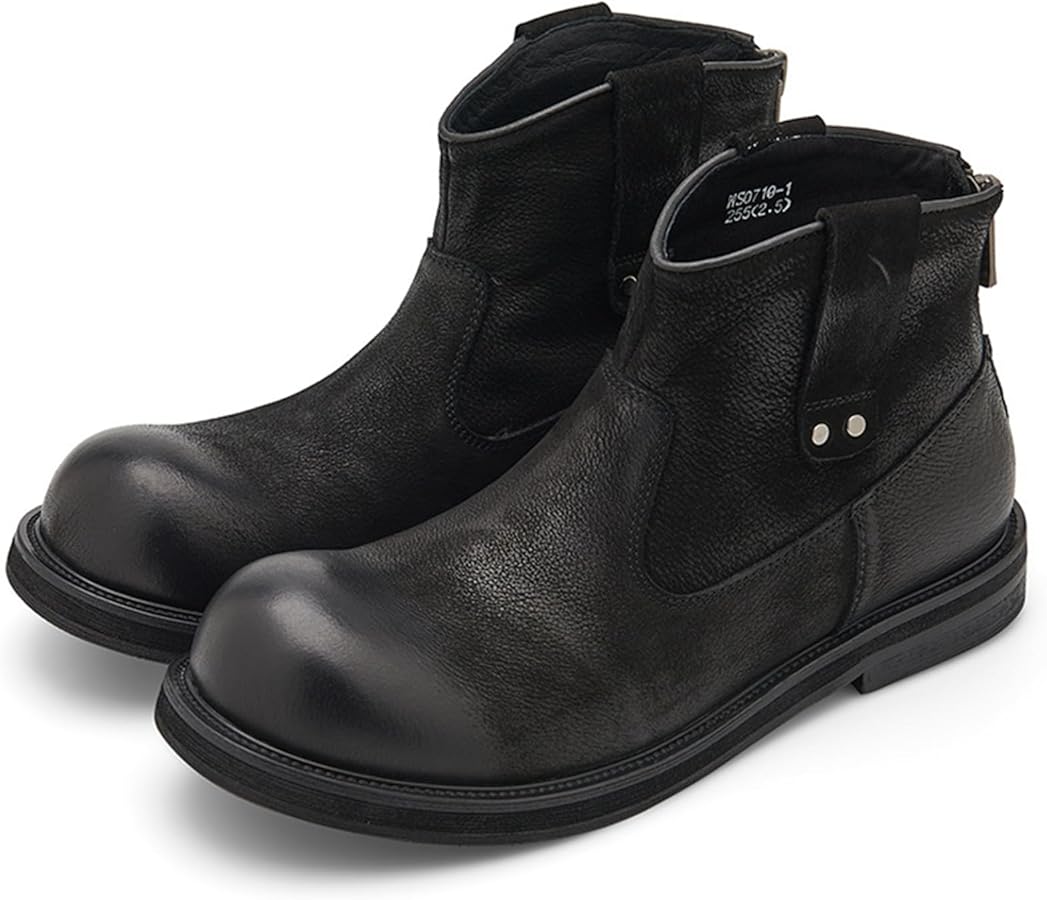 Amazon | [WOOYOO] エンジニアブーツ 本革 ショートブーツ メンズ