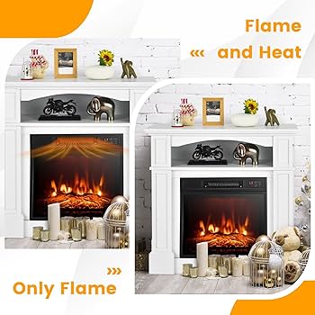 DORTALA 81CM Electric Fireplace with Mantel, 5000BTU Freestanding