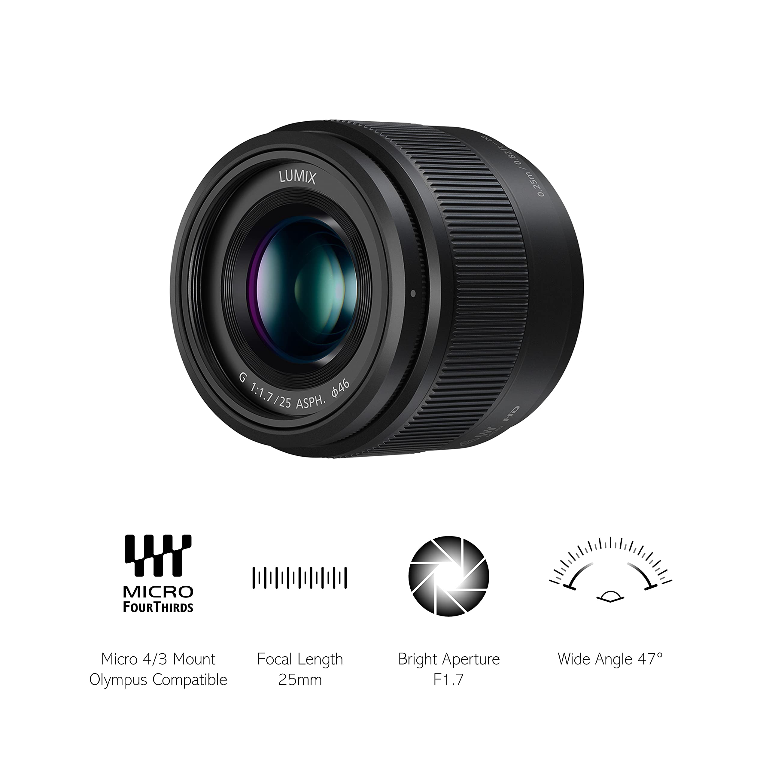 Amazon.com : Panasonic Lumix 25mm F1.7 | H-H025E-K Prime Lens