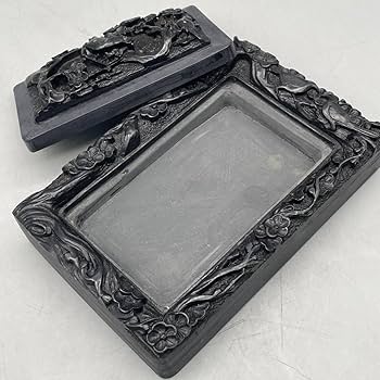 Amazon.co.jp: 書道具 硯 高級 すずり 鳥 梅 桜 松 中国美術 彫刻 骨董