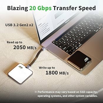 Amazon | AGI 外付け SSD 2TB 白 MagSafe 対応 読み取り最大 2050MB/秒