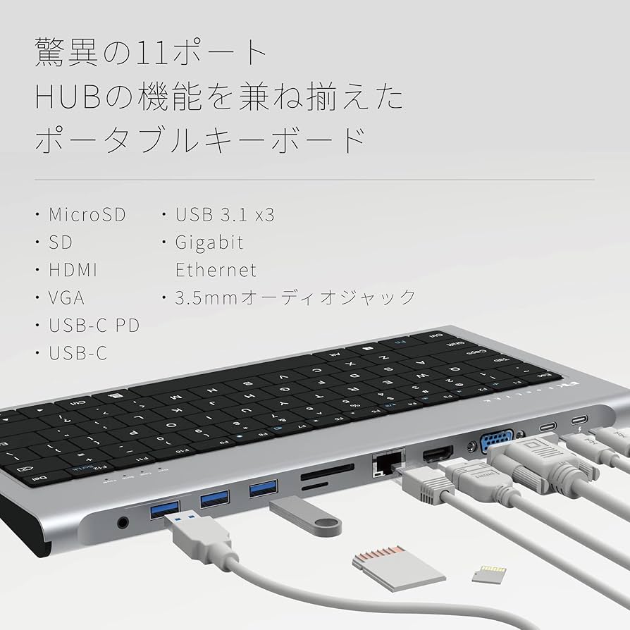 Amazon | 【11 in 1】Feeltek USB-C キーボードハブ 11ポート MacBook