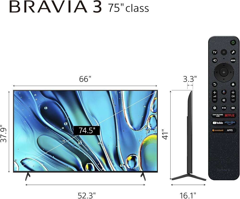 Amazon.com: Sony 75-Inch Class 4K Ultra HD BRAVIA 3 LED Smart TV