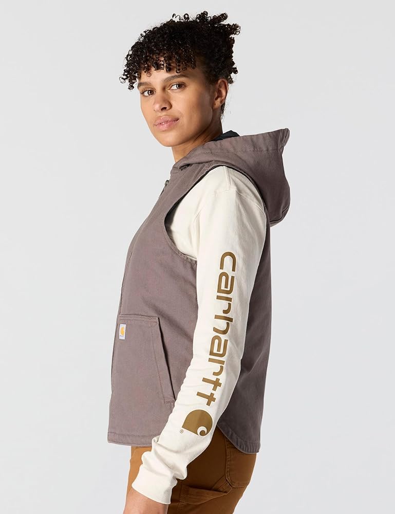 Amazon | Carhartt レディース ウォッシュドダックフード付きベスト