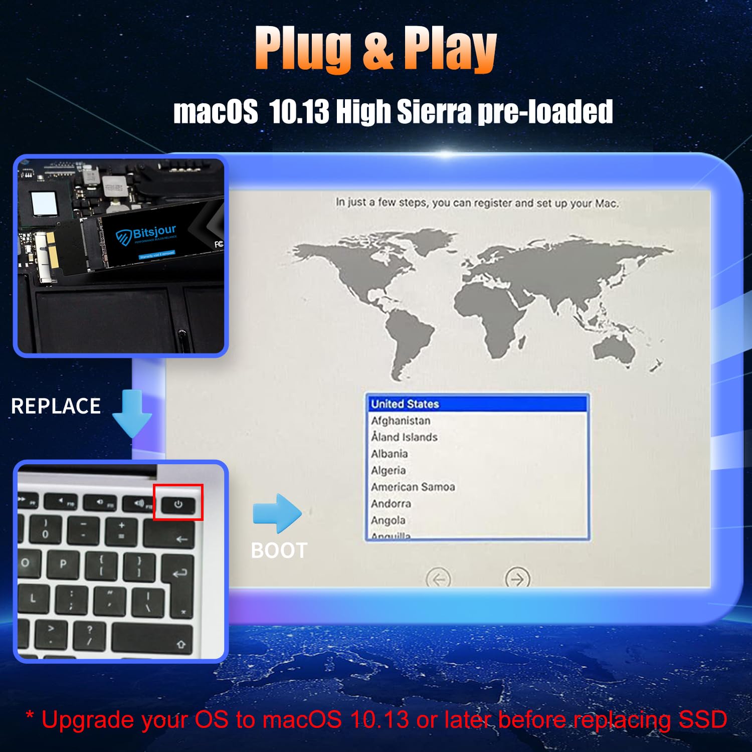 Amazon.com: Bitsjour 256GB SATA SSD Replacement for 2010 2011