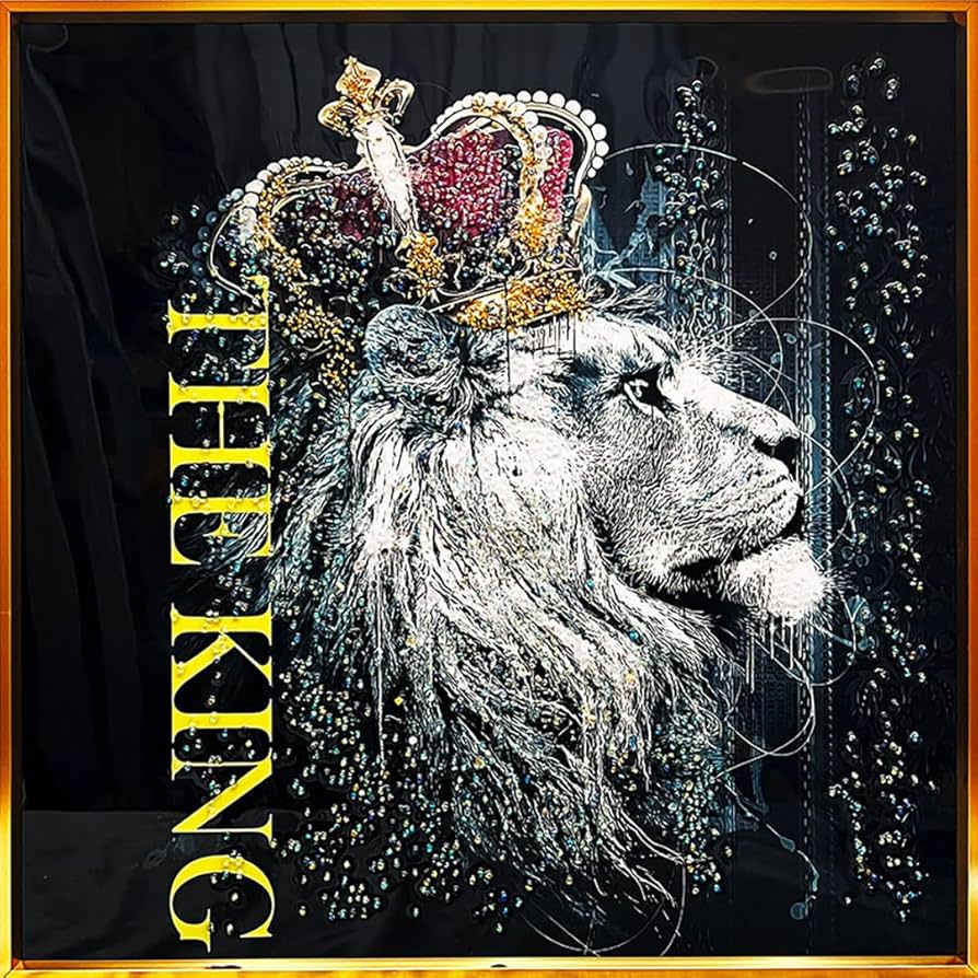 Amazon.co.jp: クリスタルアート おしゃれ 51x51cm アート ライオン