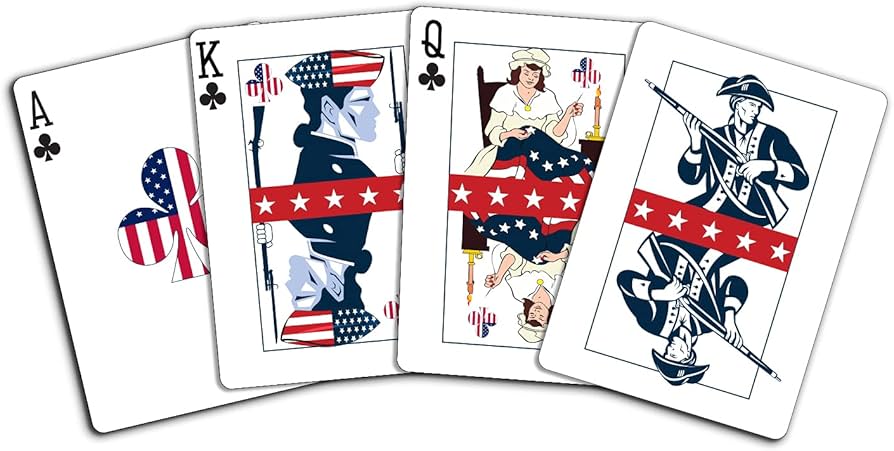 Amazon.com: Military Gift Shop Blue American Flag Playing Cards
