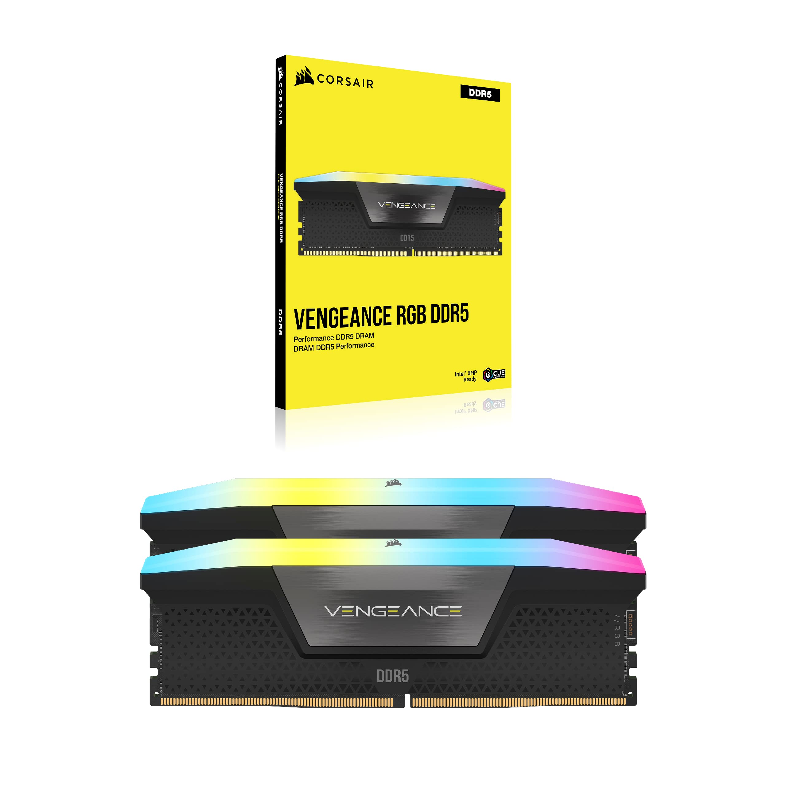 CORSAIR Vengeance RGB DDR5 RAM 32GB (2x16GB) 5200MHz CL40 Intel
