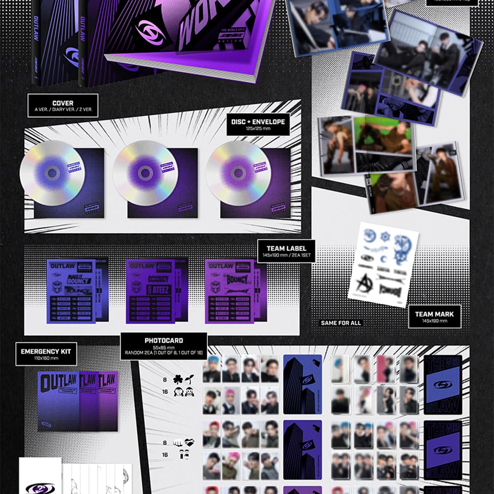 Amazon.com: ATEEZ - THE WORLD EP.2 : OUTLAW 9th Mini Album+Store