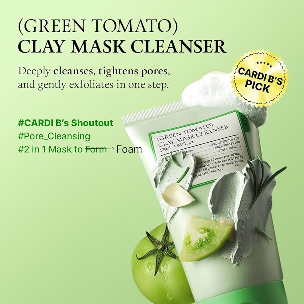 Amazon.com: FULLY Green Tomato Facial Cleanser, Cardi B's Clay