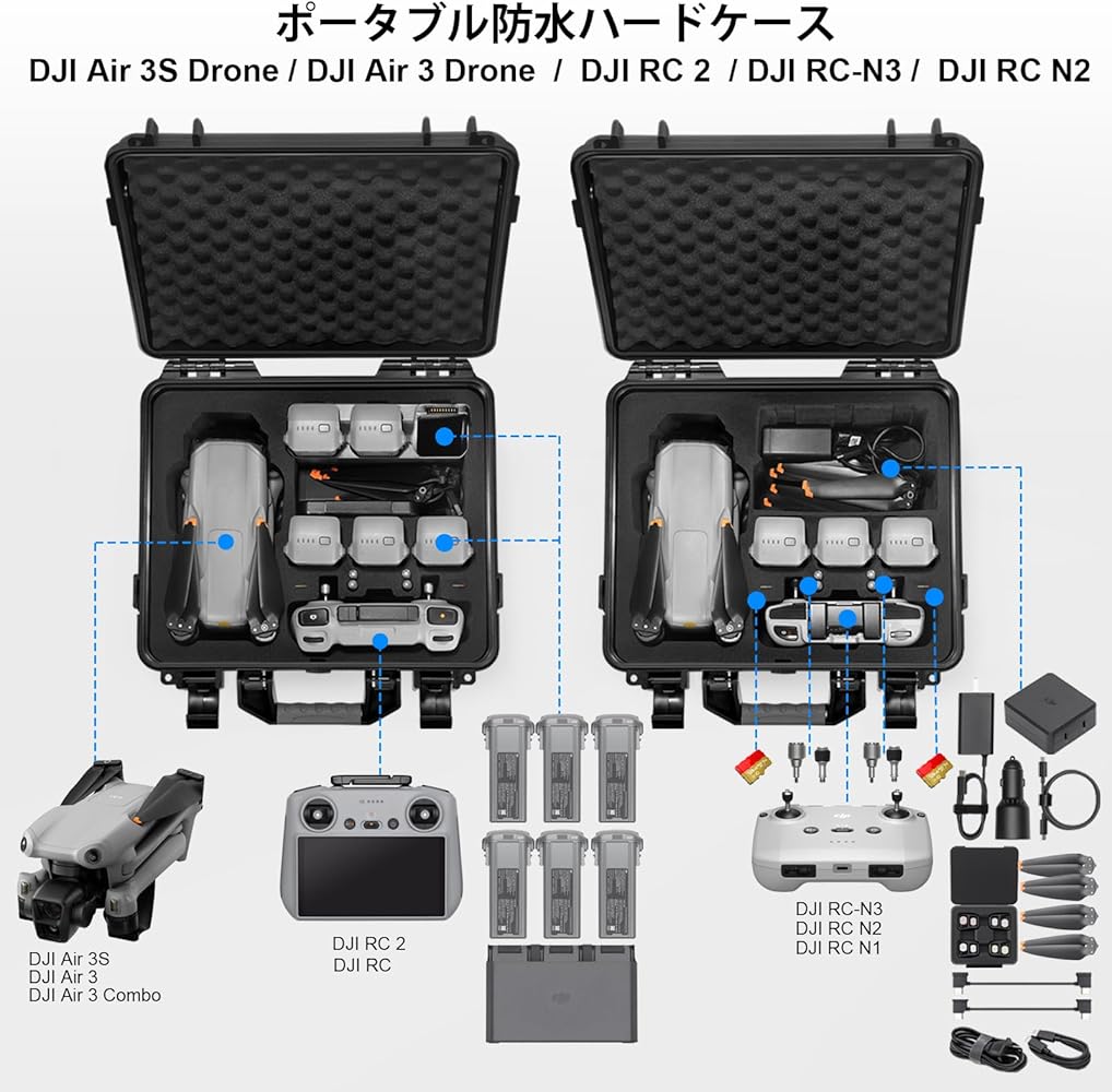 Amazon.co.jp: Lekufee DJI Air 3S/DJI Air 3 防水ハードキャリング
