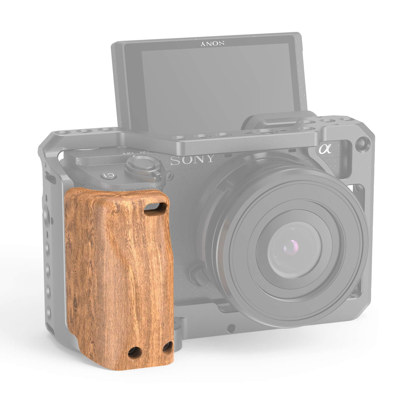 Amazon | SMALLRIG 木製ハンドルハンドグリップ Sony A6400ケージ用