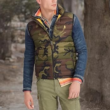 Amazon | POLO RALPH LAUREN メンズ 迷彩 パッカブル ダウンベスト US