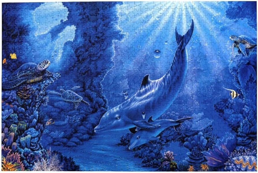 Amazon | 水中の世界 鯨 鮫 人気ジグソーパズル1000ピース木製