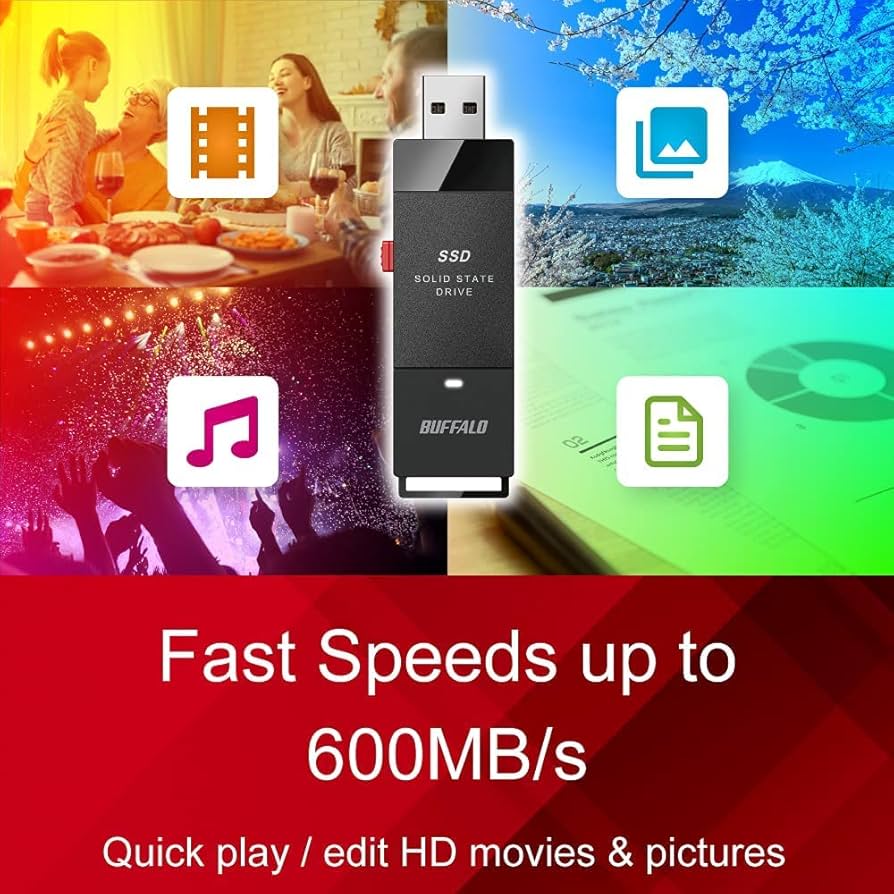 Amazon.com: BUFFALO External SSD 1TB - Up to 600MB/s - USB-C - USB