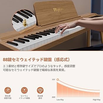 Amazon.co.jp: 88鍵 電子ピアノ グランドピアノタッチ（カウンター