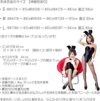 Amazon.co.jp: バニーガール 衣装 9点セット ・裏地付【ブラック】M