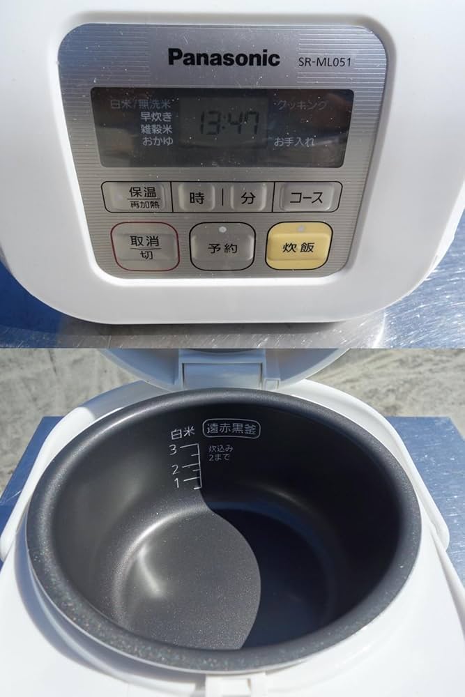 Amazon | パナソニック 3合 炊飯器 マイコン式 ホワイト SR-ML051-W