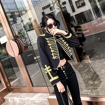 Amazon | レディース ナポレオンジャケット ゴールド釦 飾り 軍服風