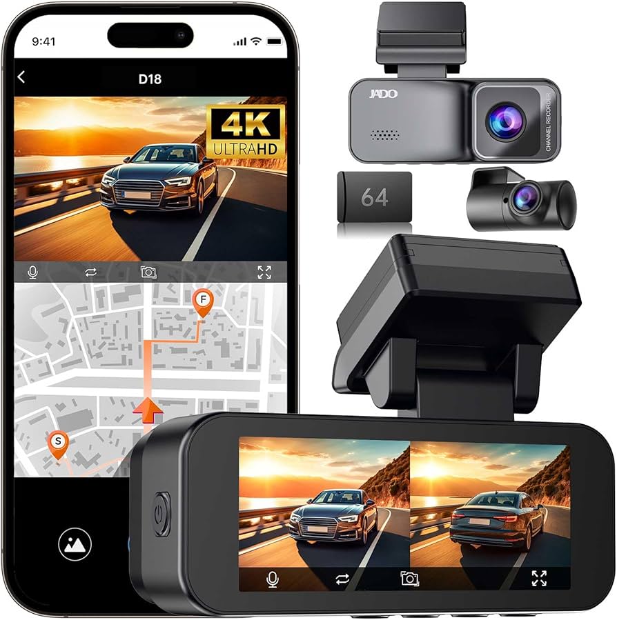 Amazon.co.jp: JADO ドライブレコーダー 前後カメラ 小型ドラレコ 4K