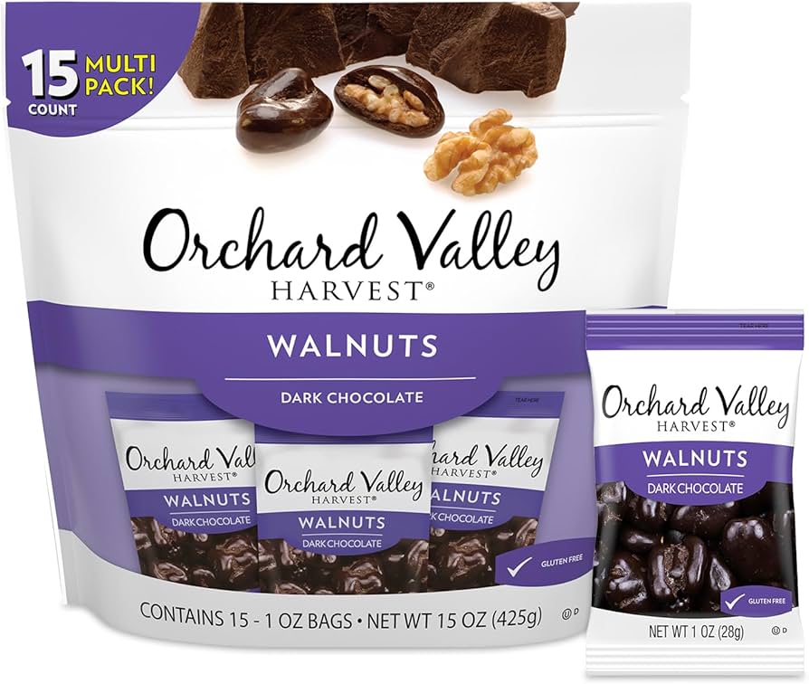 Amazon.com : Orchard Valley Harvest Dark Chocolate Walnuts, 1oz