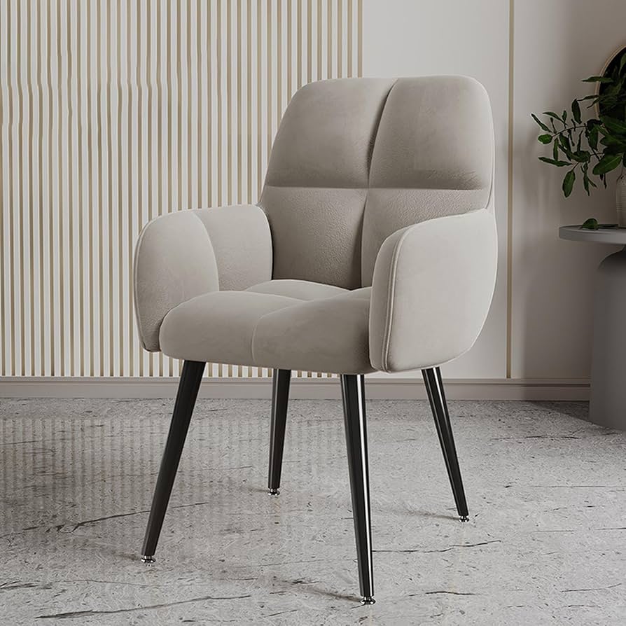 Amazon｜YJFFQ ダイニングチェア 肘掛 ライトグレー 肘掛付き チェアー