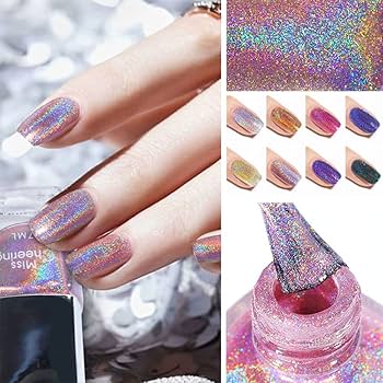 Amazon.co.jp: ジェルネイル 8色セット ホログラフィック マニキュア